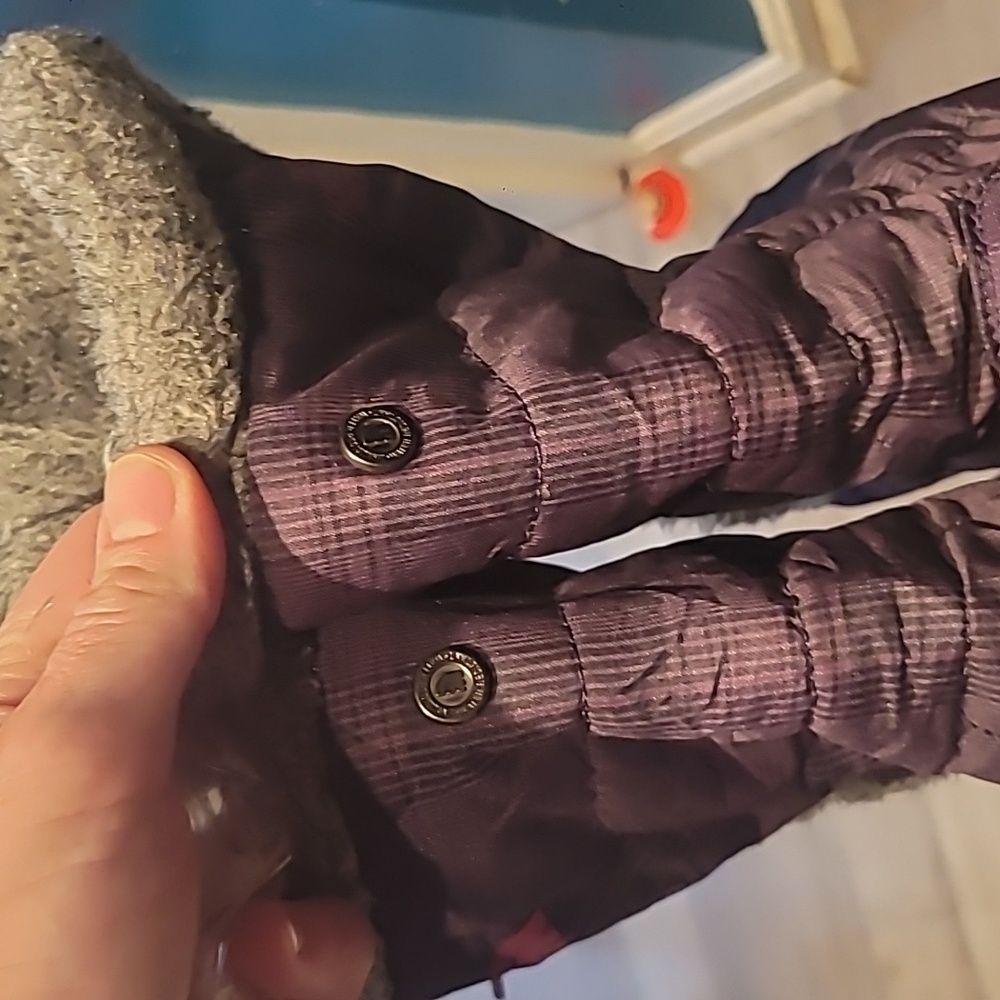 The North Face Boots Goose Down Puffer Nuptse Fur IV Snow Ski Size 8 Purple/pink - Picture 8 of 11